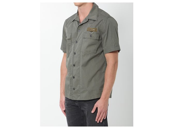 Dolce & Gabbana Camisa de algodão verde militar - vista 2