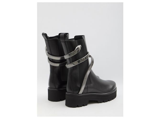 Rene Caovilla Juniper 45 Biker Boots Schwarz - Ansicht 3