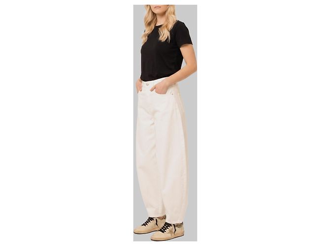 Jeans Mother Half-Pipe creme de algodão Cru - vista 2