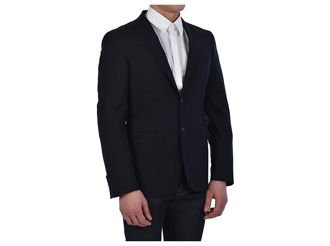 Veste Tonello en laine bleue à boutonnage simple - vue 2