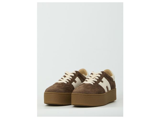 Baskets Hogan Cool en daim marron avec H en cuir - vue 2