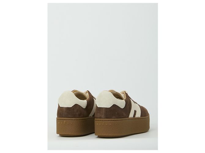 Baskets Hogan Cool en daim marron avec H en cuir - vue 3