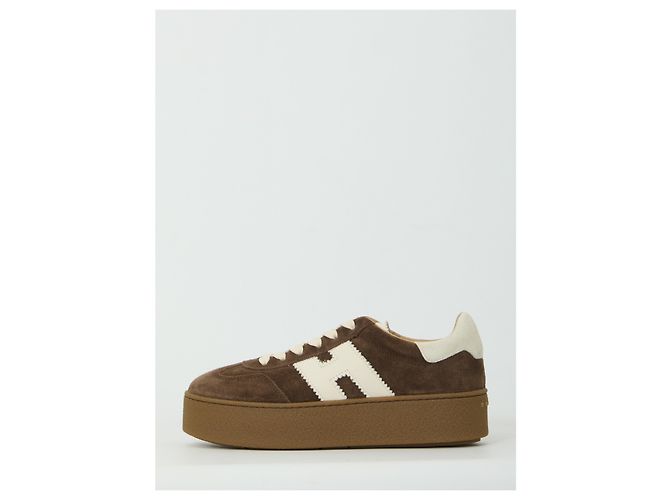 Baskets Hogan Cool en daim marron avec H en cuir - vue 4