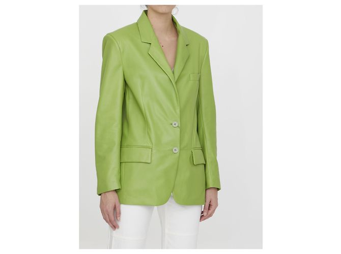 Giacca in pelle Salvatore Santoro verde lime - vista 2