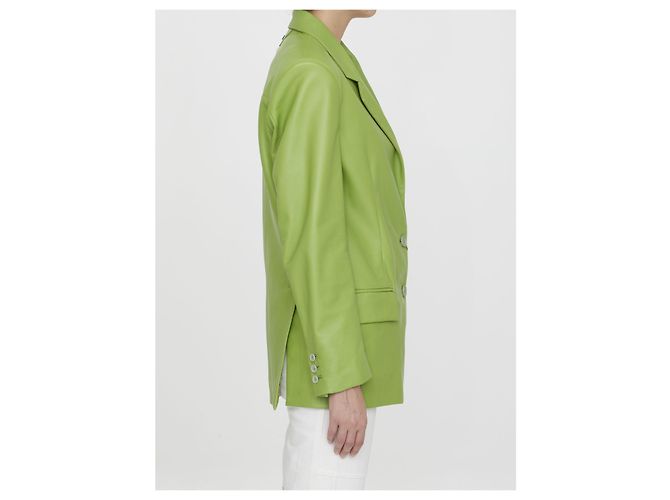 Giacca in pelle Salvatore Santoro verde lime - vista 3