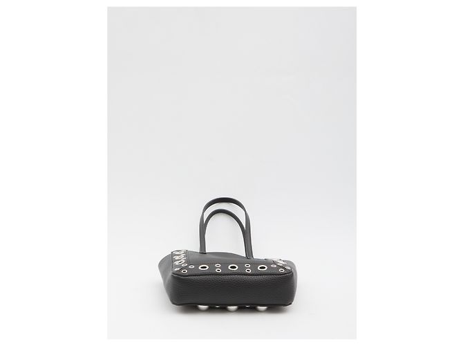 Valentino Garavani Mini borsa shopping Nellcote Nero - vista 3