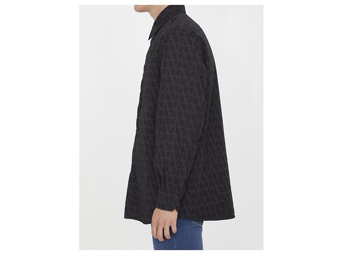 Camicia in nylon nera Valentino Garavani VLogo Nero - vista 3