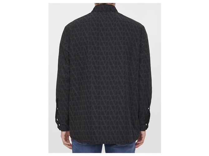 Camicia in nylon nera Valentino Garavani VLogo Nero - vista 4