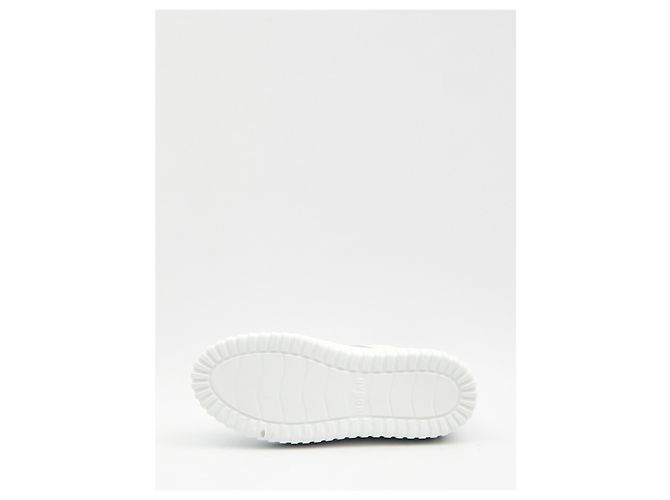 Baskets Hogan H-Stripes en cuir blanc - vue 4