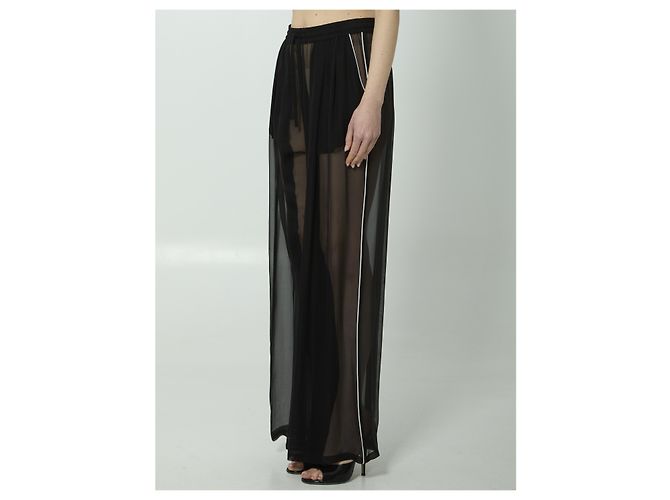 Dolce & Gabbana Calças de chiffon de seda Preto - vista 2