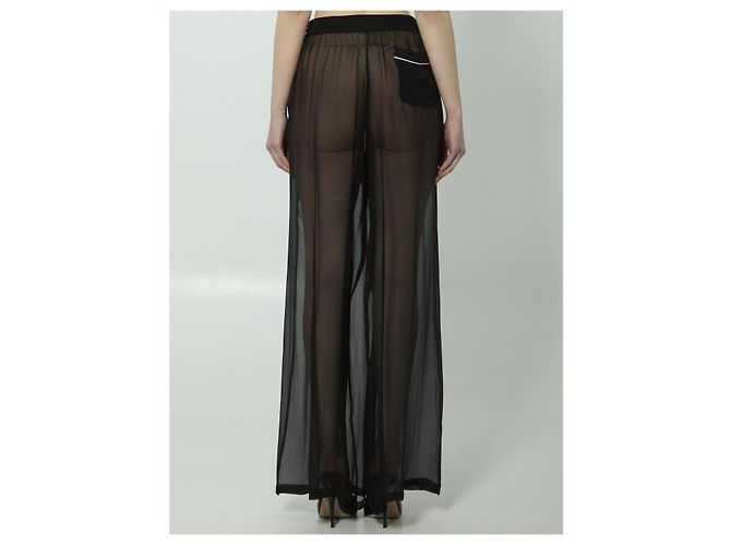 Dolce & Gabbana Calças de chiffon de seda Preto - vista 4