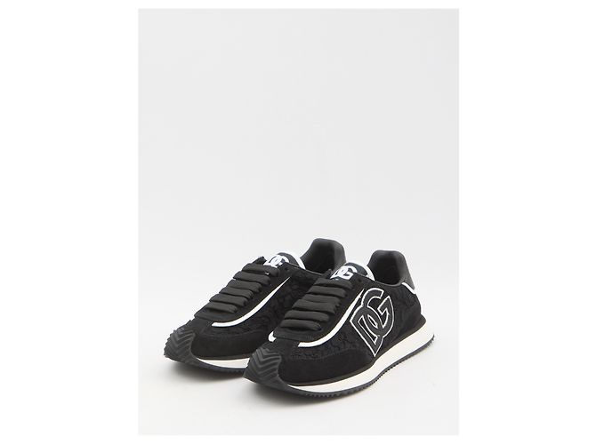 Sneakers Dolce & Gabbana DG Cushion in pelle nera Nero - vista 2