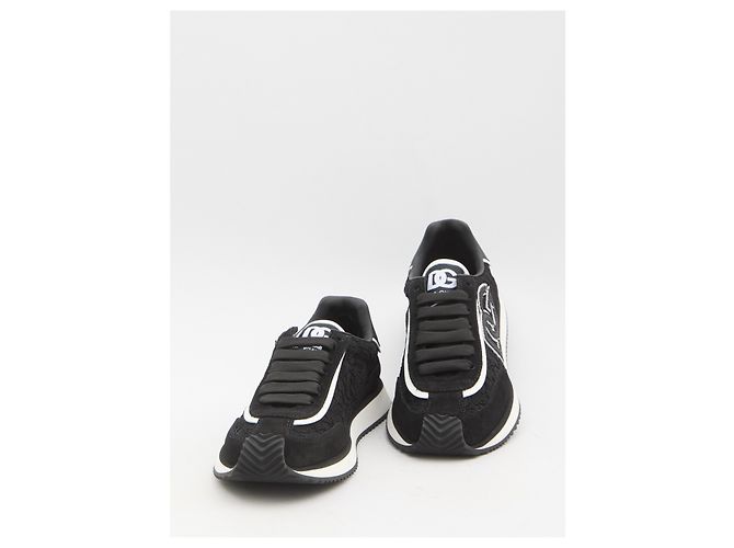 Sneakers Dolce & Gabbana DG Cushion in pelle nera Nero - vista 5