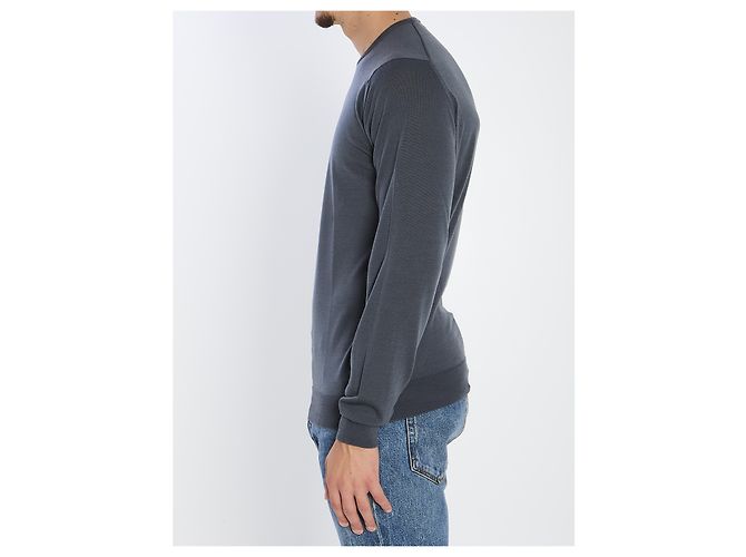 John Smedley Lundy Rundhals-Pullover in charcoal Grau - Ansicht 3