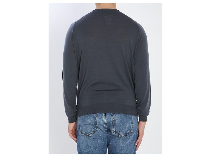 John Smedley Lundy Rundhals-Pullover in charcoal Grau - Ansicht 4