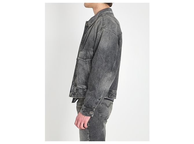 Medusa Versace Chaqueta bomber de denim stone-wash Gris - vista 3