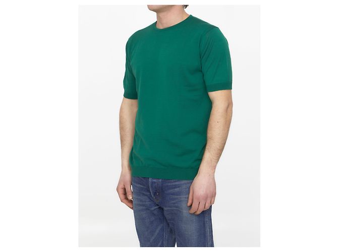 John Smedley Maglione in cotone verde smeraldo - vista 2