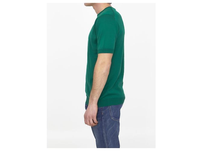 John Smedley Maglione in cotone verde smeraldo - vista 3