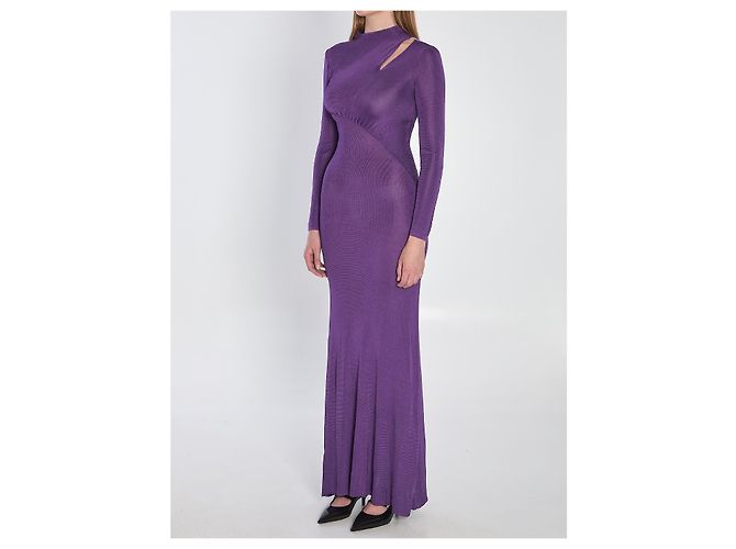 Self portrait Langes Kleid mit Cut-Out Lila - Ansicht 2