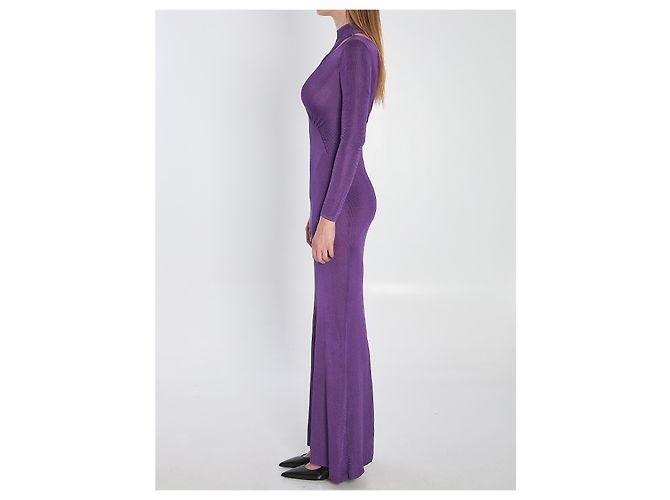Self portrait Langes Kleid mit Cut-Out Lila - Ansicht 3