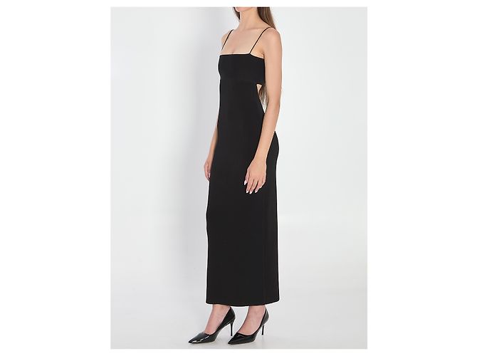 Alexander Wang Midi Slip Kleid Schwarz aus Seide und Viskose - Ansicht 2