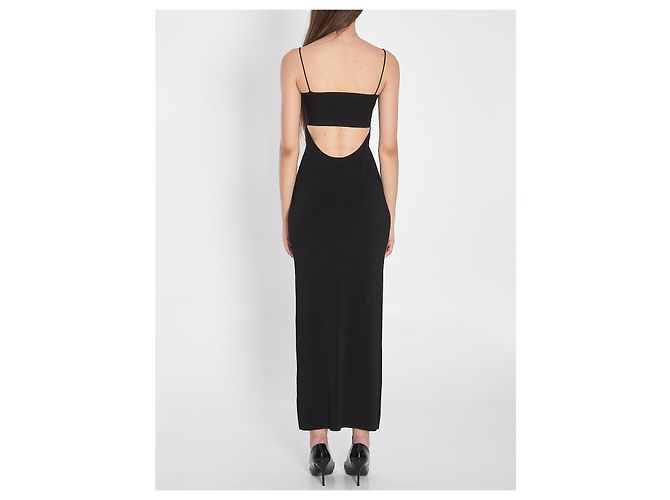 Alexander Wang Midi Slip Kleid Schwarz aus Seide und Viskose - Ansicht 4