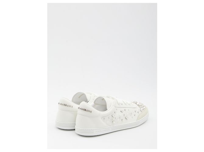 Dolce & Gabbana Sneaker mit Strasssteinen verziert Weiß - Ansicht 3