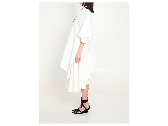 Vestido túnica midi Moisson Jacquemus em algodão branco - vista 3