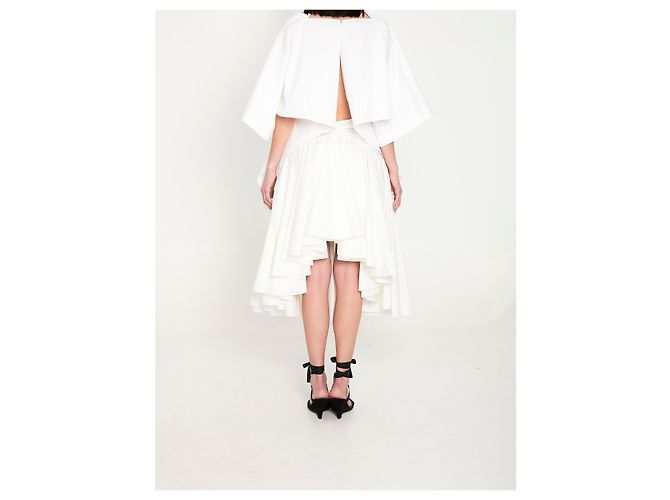 Vestido túnica midi Moisson Jacquemus em algodão branco - vista 4