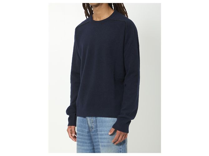 Maison Martin Margiela Crewneck-Pullover aus Schurwolle Blau - Ansicht 2
