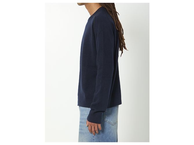 Maison Martin Margiela Crewneck-Pullover aus Schurwolle Blau - Ansicht 3