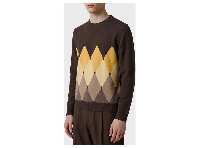 Ballantyne Cashmere crewneck Diamond sweater Brown - view 2