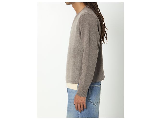 Maison Martin Margiela Crewneck-Pullover aus Schurwolle in Fusion-Strick Braun - Ansicht 3