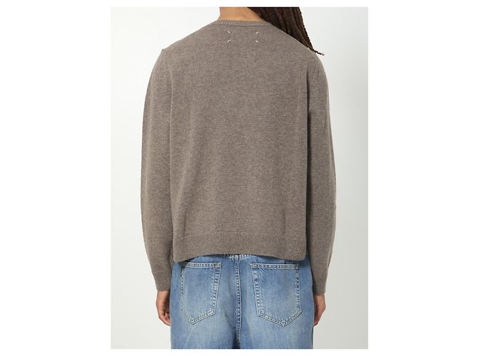 Maison Martin Margiela Crewneck-Pullover aus Schurwolle in Fusion-Strick Braun - Ansicht 4