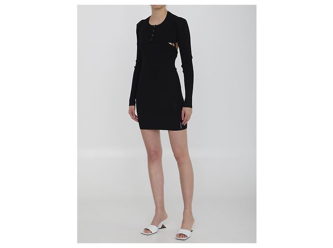 Alexander Wang Vestido twin-set con cárdigan corto Negro - vista 2