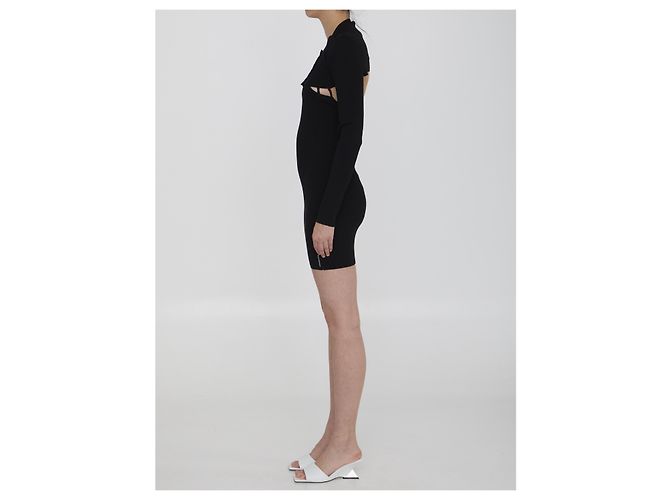 Alexander Wang Vestido twin-set con cárdigan corto Negro - vista 3