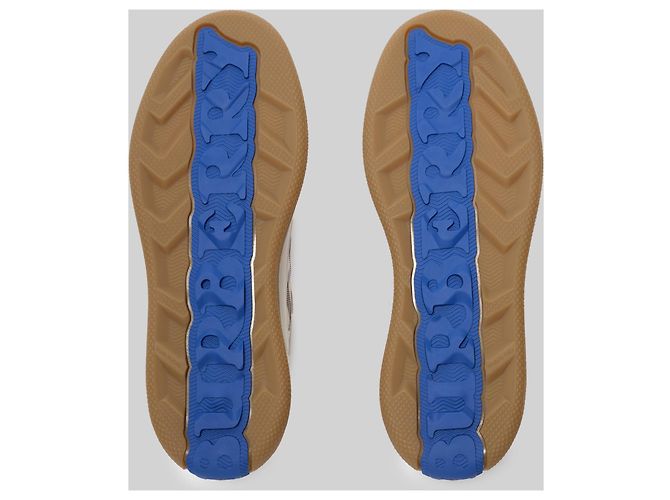 Sneakers Burberry Terrace in pelle e nylon beige - vista 5