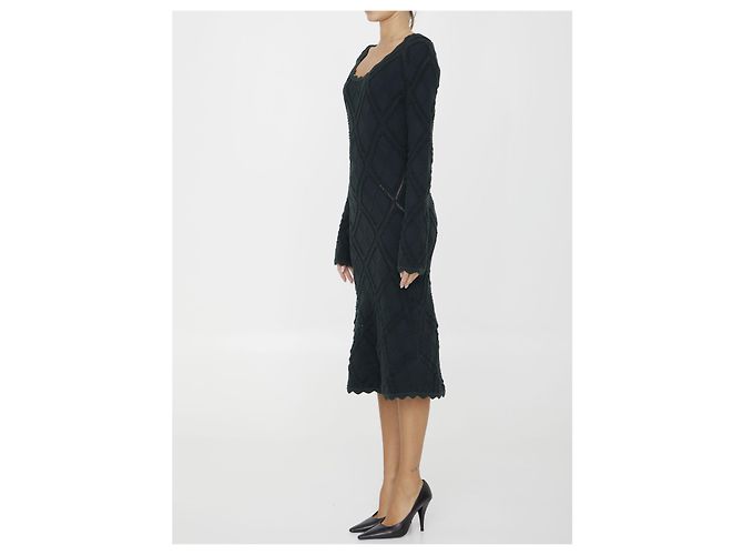 Burberry Aran Strickkleid grün Wollmischung - Ansicht 2
