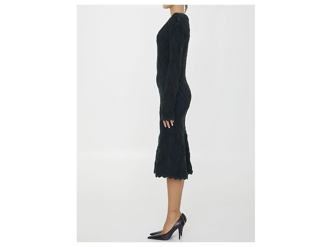 Burberry Aran Strickkleid grün Wollmischung - Ansicht 3