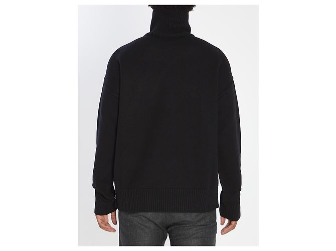 Ami Paris Rollkragenpullover Ami de Coeur Schwarz - Ansicht 4
