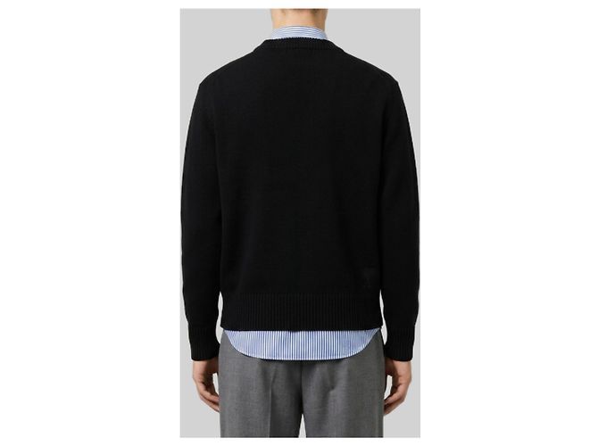 Ami Paris Ami de Coeur Rundhals-Pullover Schwarz - Ansicht 2