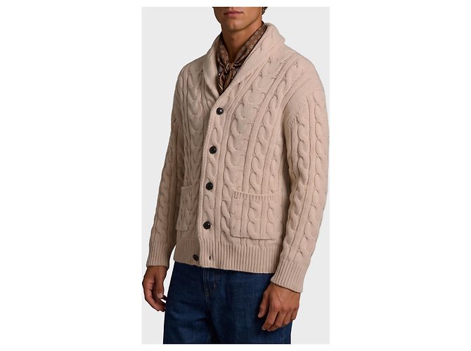 Ballantyne Braided wool cardigan Beige - view 2