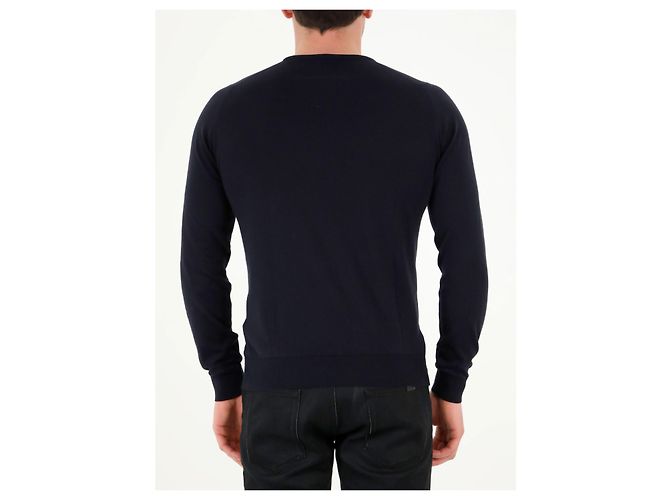 John Smedley Hatfield Pullover Blau Sea Island Baumwolle - Ansicht 3