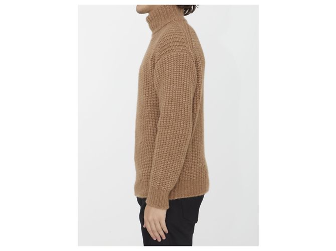 Roberto Collina Rollkragenpullover aus Alpaka und Wolle Beige - Ansicht 3