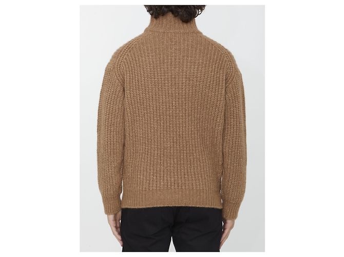 Roberto Collina Rollkragenpullover aus Alpaka und Wolle Beige - Ansicht 4