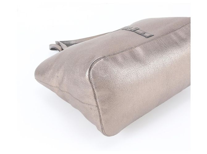 Loewe Belt Pattern Metallic Leather Tote Bag Golden - view 4