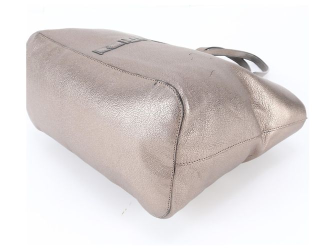 Loewe Belt Pattern Metallic Leather Tote Bag Golden - view 5