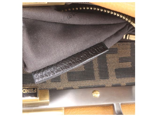 Fendi Peekaboo 8BN226 Leder 2-Way Tasche Braun Kamel - Ansicht 10