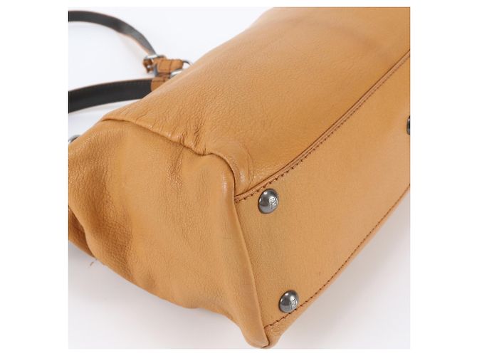 Fendi Peekaboo 8BN226 Leder 2-Way Tasche Braun Kamel - Ansicht 5