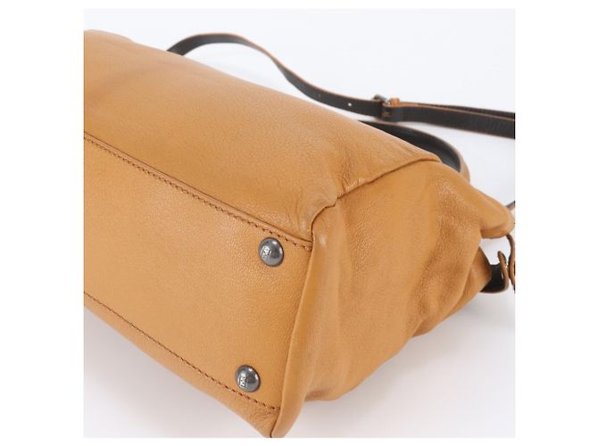 Fendi Peekaboo 8BN226 Leder 2-Way Tasche Braun Kamel - Ansicht 6